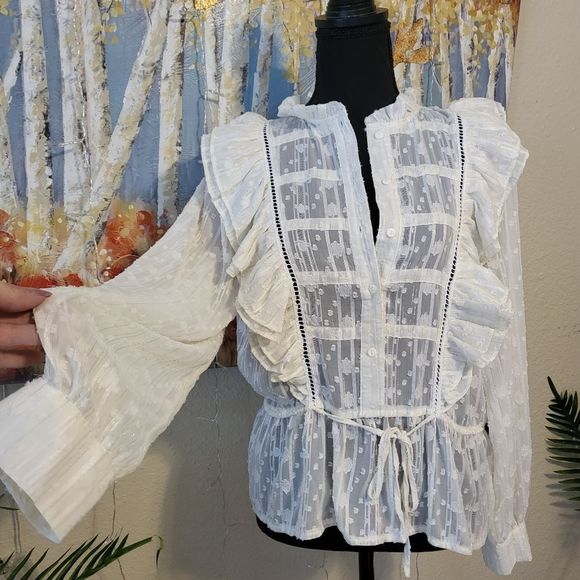 MELOGRANO RICE SHEER TOP - Picture 2 of 5